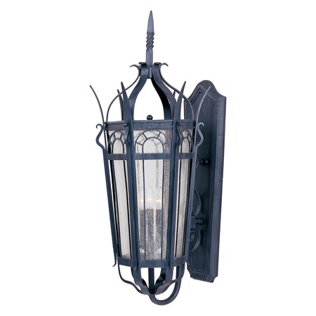 Maxim Three Light Country Forge Seedy Glass Wall Lantern 30043CDCF